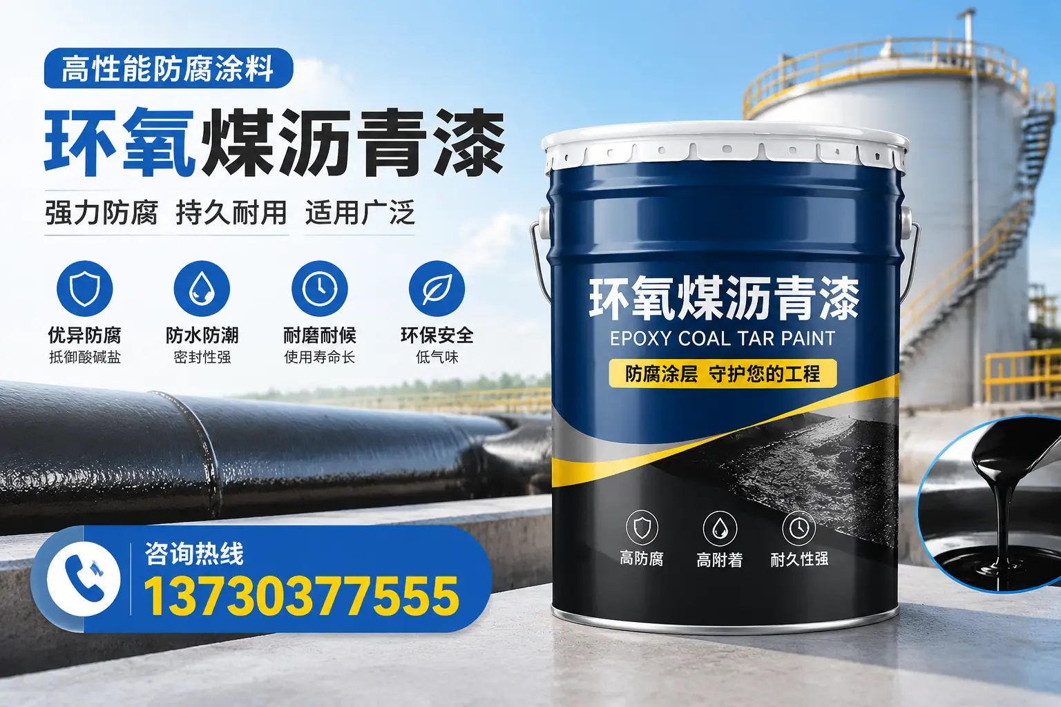 环氧煤沥青漆的耐久性分析，适合阿勒泰的使用场景